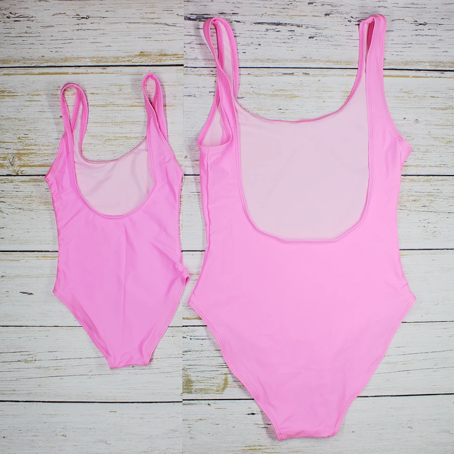 Детский слитный купальник с фламинго для мамы и дочки|Комбинезоны| |