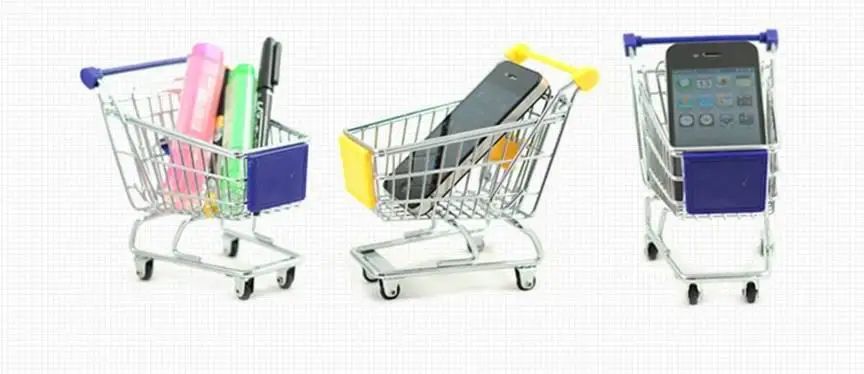DHL 60 шт./лот модные мини супермаркет ручной тележки корзина рабочего украшения