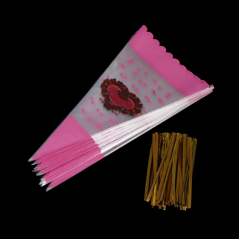 Пакеты для сладостей в форме конуса 15 х26 см 100 шт.|Подарочные сумки и упаковка| |