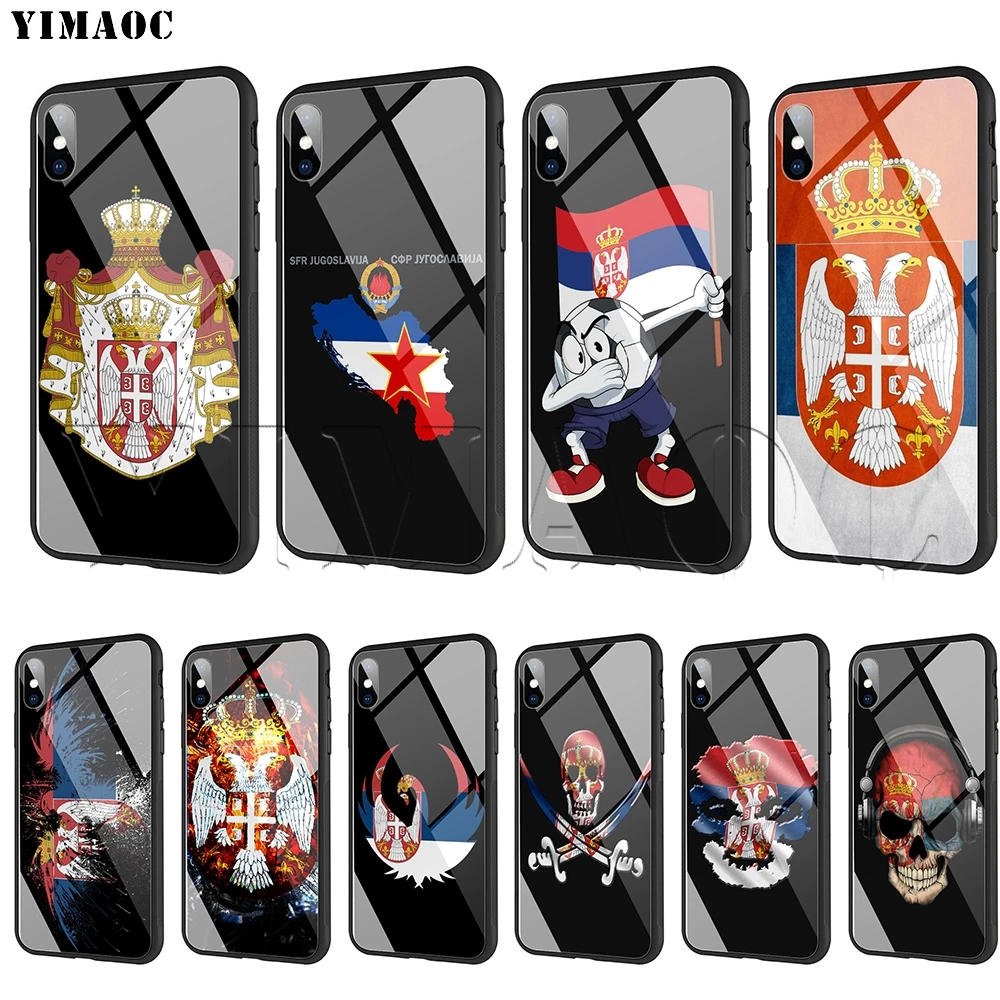 YIMAOC флаг сербии закаленное Стекло чехол для iPhone 11 Pro XS MAX XR X 8, 7, 6, 6S Plus