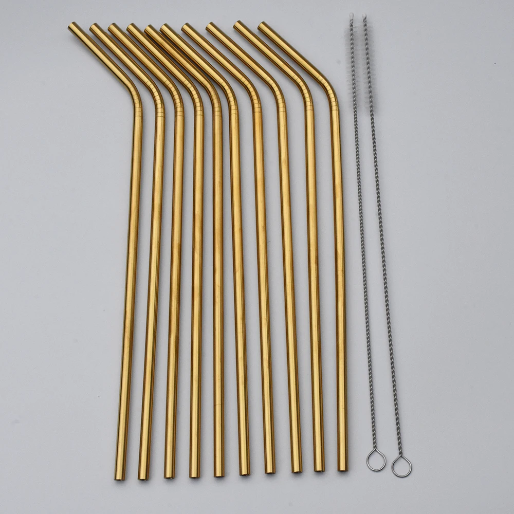 WOWSHINE factory new gold Нержавеющая сталь 304 Питьевая соломка 10 шт./лот посудомоечные