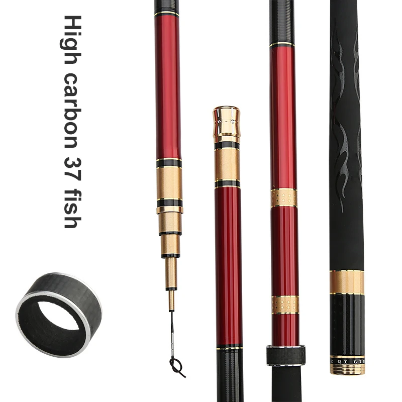 Углеродное волокно 2 7 м портативная телескопическая удочка ручная рыболовная