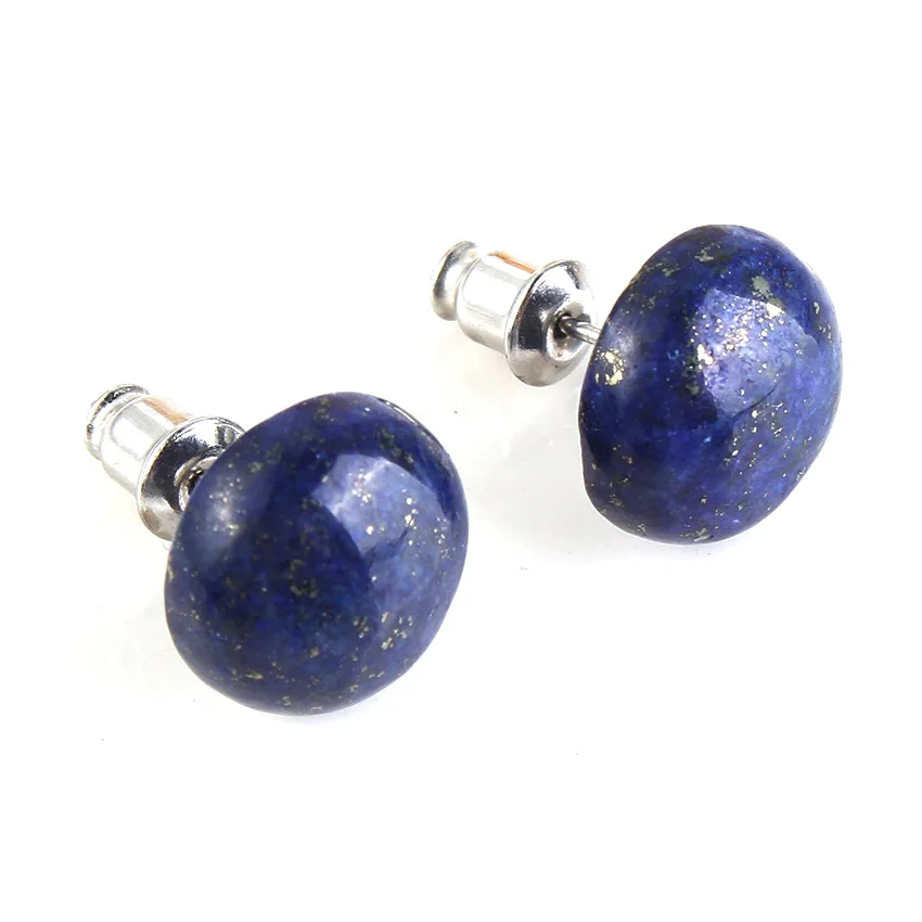 100-уникальные 1 пара сережек из полусферического камня с посеребренным покрытием и Лазуритом, элегантные женские серьги