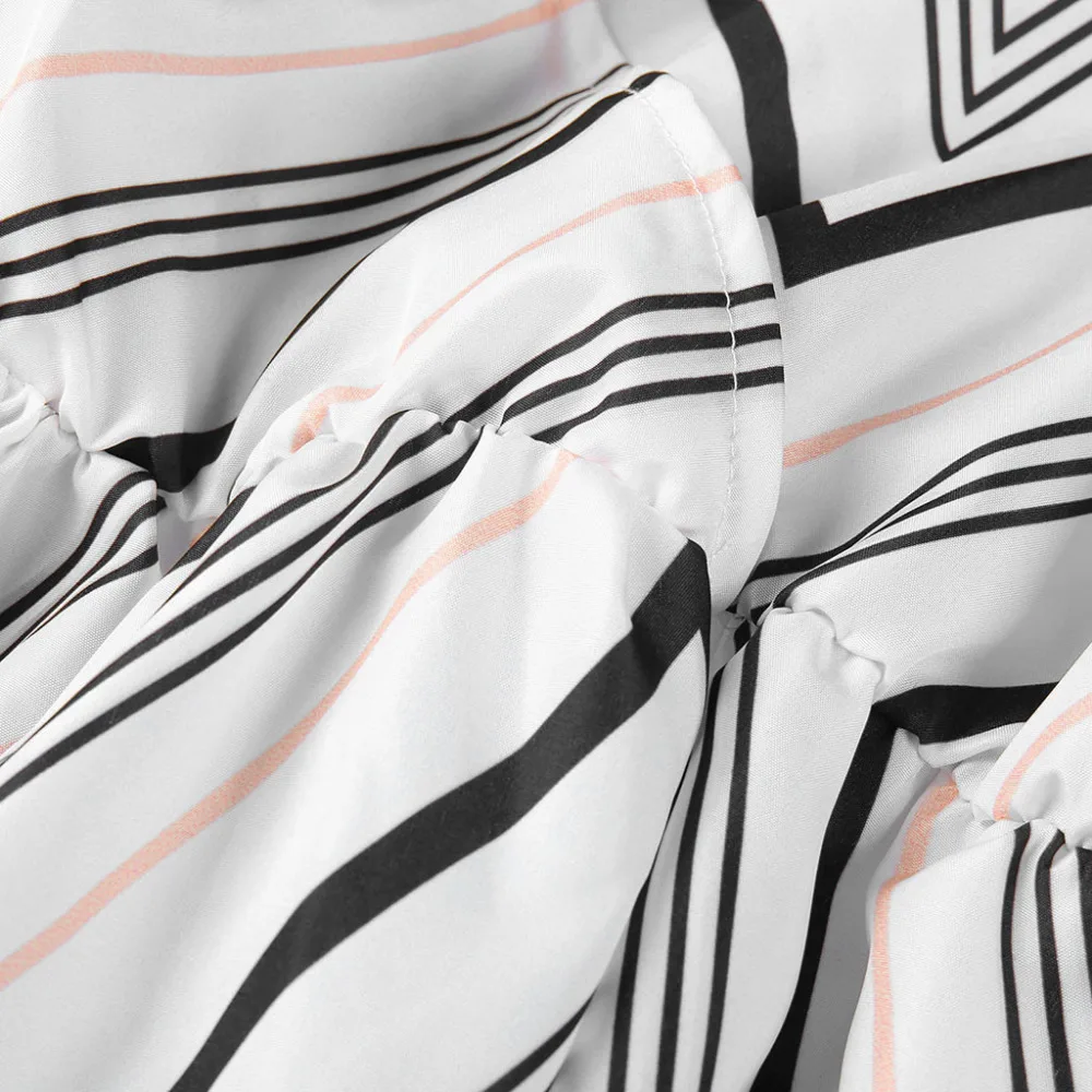 Женское мини-платье в полоску с открытыми плечами и оборками платье принцессы 3 14