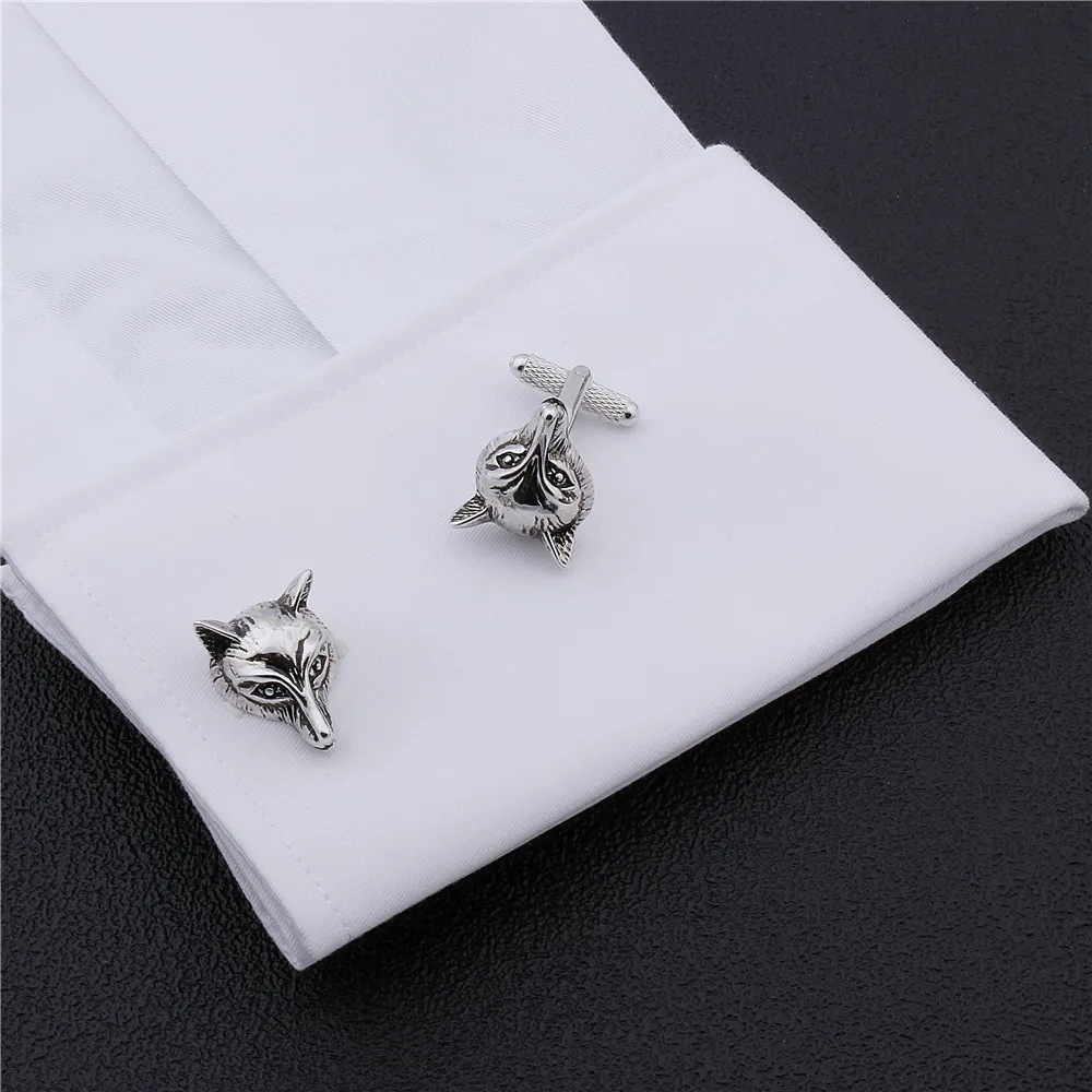 Запонки в виде лисы для мужчин аксессуары одежды запонки с животным