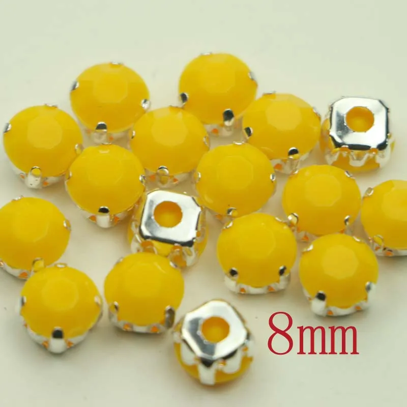 yellow 30PCS 30 шт. DIY ювелирные аксессуары из бисера материал медь 8 мм сверло в форме когтя Ручное шитье стеклянные когти сверло свадебное платье обувь сверло - Цвет: yellow 30PCS