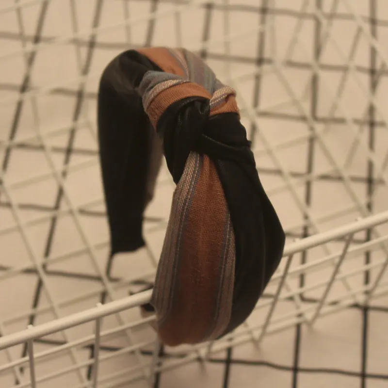 Обруч для волос ручной работы в стиле пэчворк средней яркости модная женская