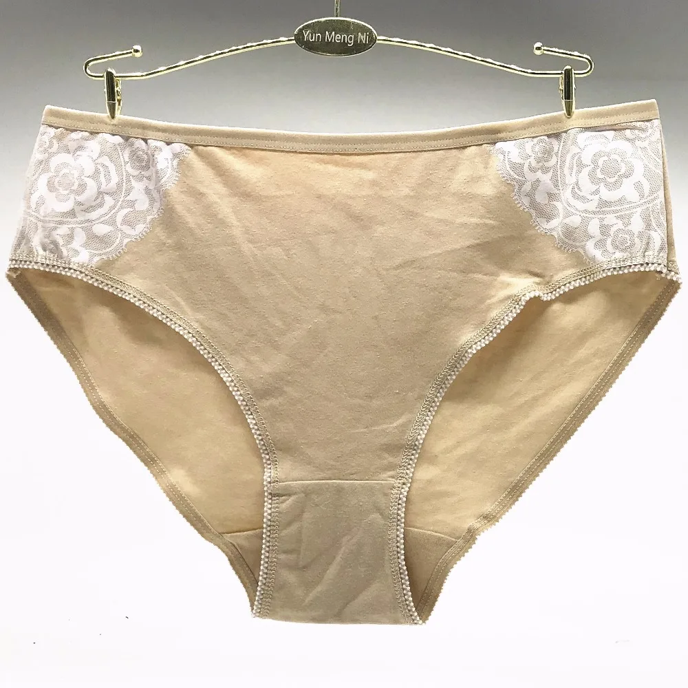 Трусы женские короткие из спандекса кружевные с высокой посадкой хлопковые