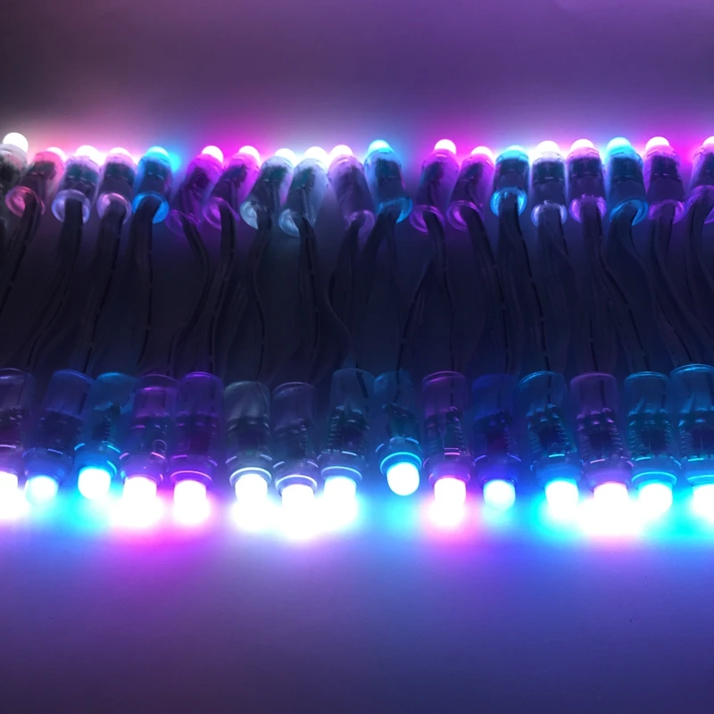 100 шт. DC5V/DC12V белый провод 12 мм WS2811 IC RGB светодиодный модуль цифровой полноцветный 3pin JST светодиодный пиксельный светильник водонепроницаемый IP68