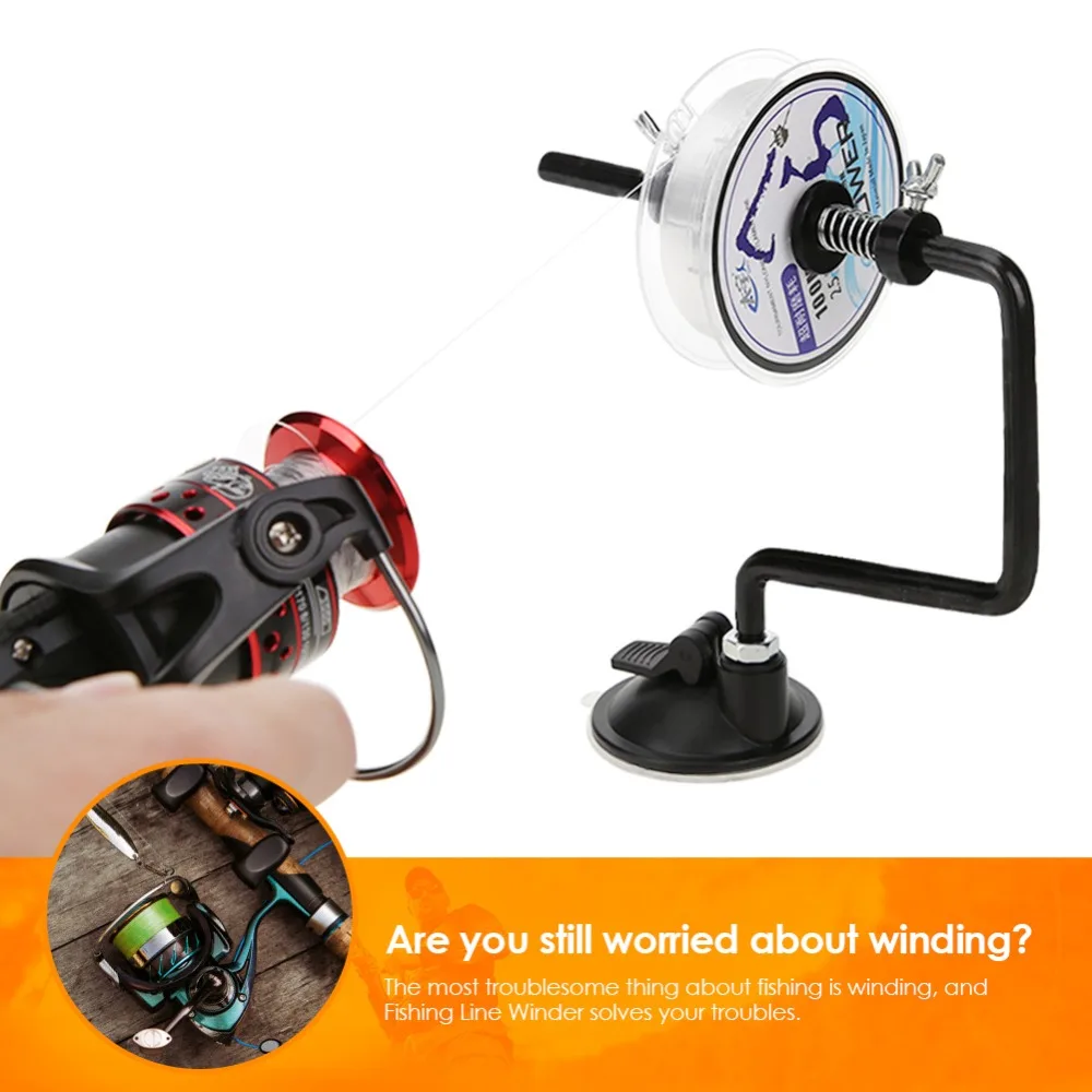 Portable Aluminum Fishing Line Winder Reel Spool Spooler System Tackle Tool Suction Cup Sea Carp Tools and Accessories | Спорт и