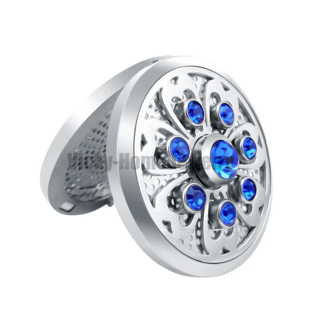 С цепочкой в подарок лотос с цветными кристаллами (38 мм) ароматерапия/эфирный