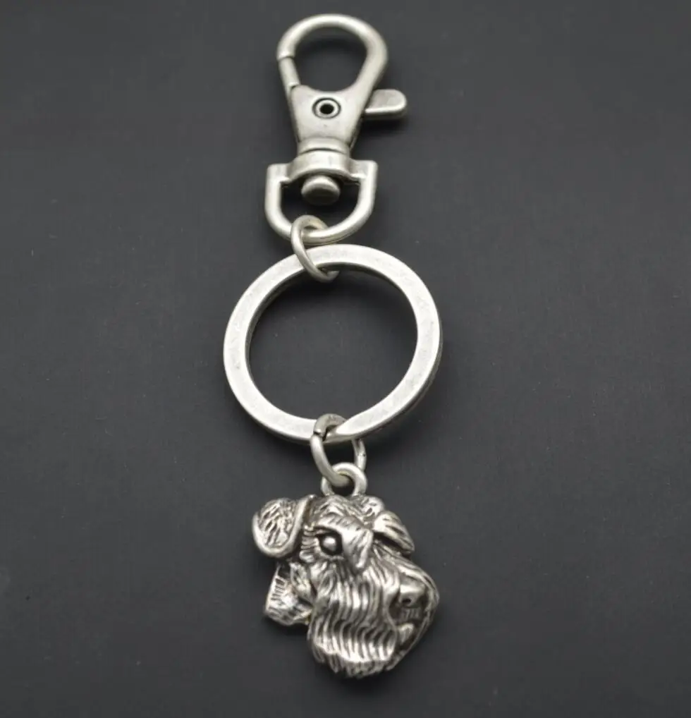 Оптовая продажа винтажная Шнауцер брелок 12 шт./лот|key chain|key ringring key ring |