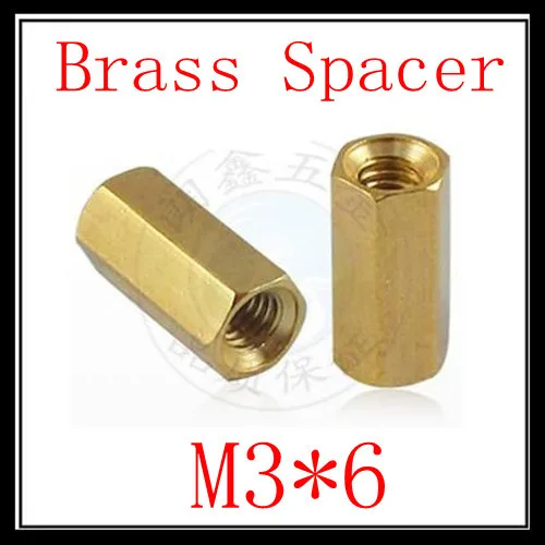 

200pcs/ lot High Quality Factory Direct Sale M3*6 Female to Female Brass Hex Standoff Spacer