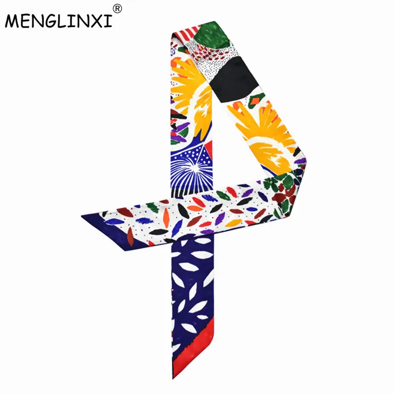 

Сумка шарф 2023 новый бренд маленький шелковый шарф для женщин Печать головной убор ручка сумка лента Новая мода обтягивающие длинные шарфы