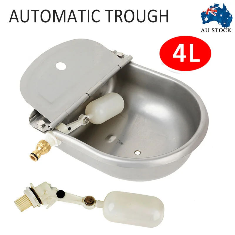 4L Automatic Water Trough Stainless Steel Sheep Dog Chicken Cow Auto Fill Bowl Feeding Watering Supplies 2 Styles MAYITR | Дом и сад