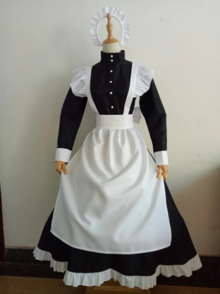 

British style maid dress Adult female maid servant Filipino cosplay Costume fancy dress for Halloween Purim Carnival Party