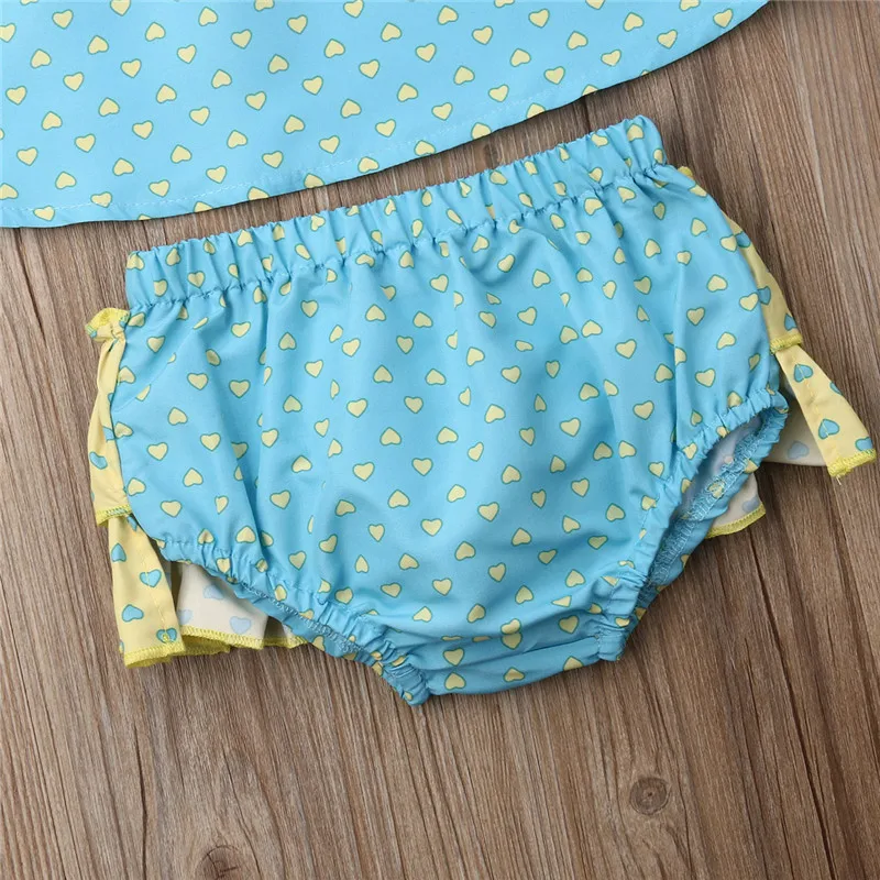 Милый комплект одежды для новорожденных девочек мини-платье маленьких шорты с