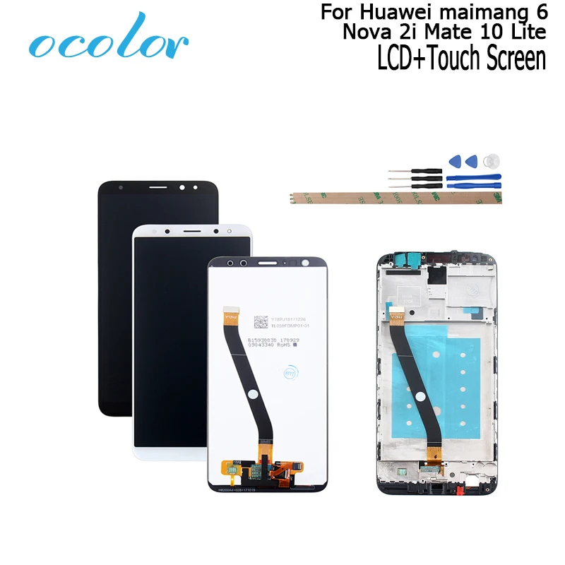 Цветной для Huawei Mate 10 Lite RNE L01 L21 L23 LCD Nova 2i дисплей + сенсорный экран с рамкой в сборе