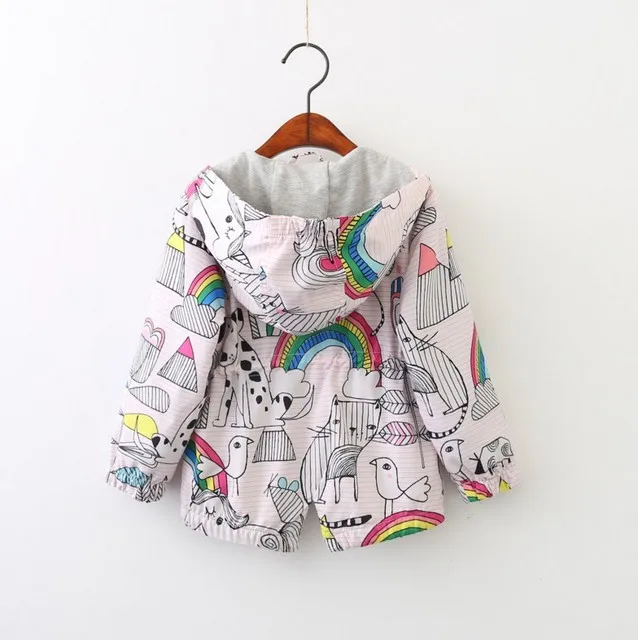 Новинка 2018 весенне-осенняя ветровка для девочек детская куртка с цветами радуги