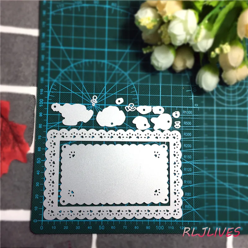 Кружевная рамка и собака металлические режущие штампы DIY Скрапбукинг трафарет для открыток Бумага Ремесло альбом ручной работы украшение