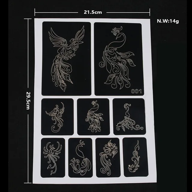 Airbrush Glitter Tattoo Stencil Henna Hollow Drawing Small Cute Flower Butterfly Cartoon Design DIY Body Art Template #275072 6