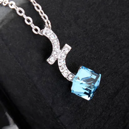 

ANNGILL 100% Cube Crystals from Swarovski Necklaces Pendants Cristal Collar Fine Jewelry Choker Necklace Colar Gifts Accessories