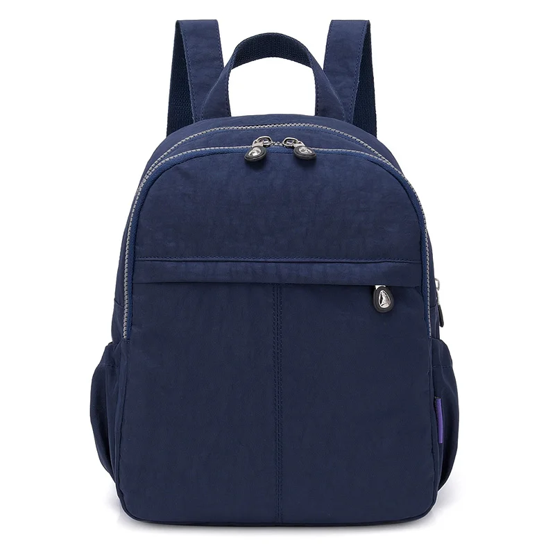 Винтажный рюкзак для девочки-подростка, через плечо, Mochila Feminina, Женский школьный рюкзак, нейлоновый водонепроницаемый Повседневный студенческий рюкзак для женщин - Цвет: Темно-синий