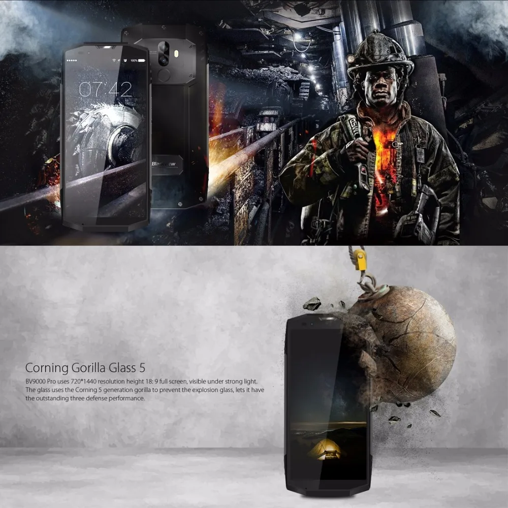 Blackview BV9000 Pro 5," 18:9 смартфон 6G+ 128G IP68 Водонепроницаемый P25 2,6 ГГц 4180 мАч Android 7,1 Двойная камера мобильный NFC телефон