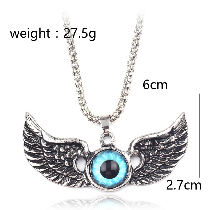 New Gothic Winged Eye Necklace Pendant For Men Ancient Wing Men's Necklaces Corrente Masculina Erkek Kolye | Украшения и