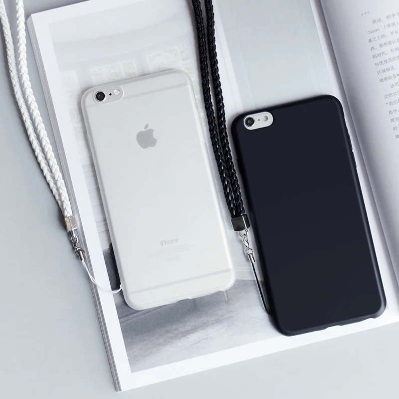 Capinha для iPhone 7 8 6 6s Plus матовый белый черный силиконовый чехол i Phone s Apple Чехлы мягкие