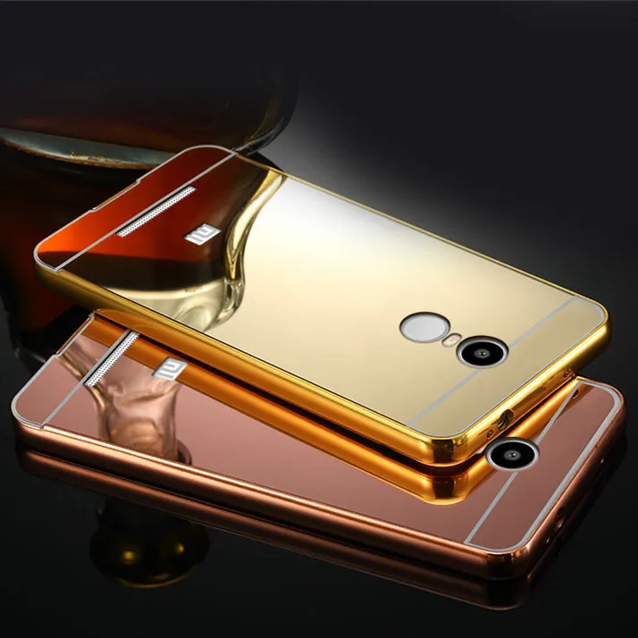 Роскошные Чехлы-Капа для Xiaomi Redmi Note 3 зеркальные Чехлы задней панели алюминиевая