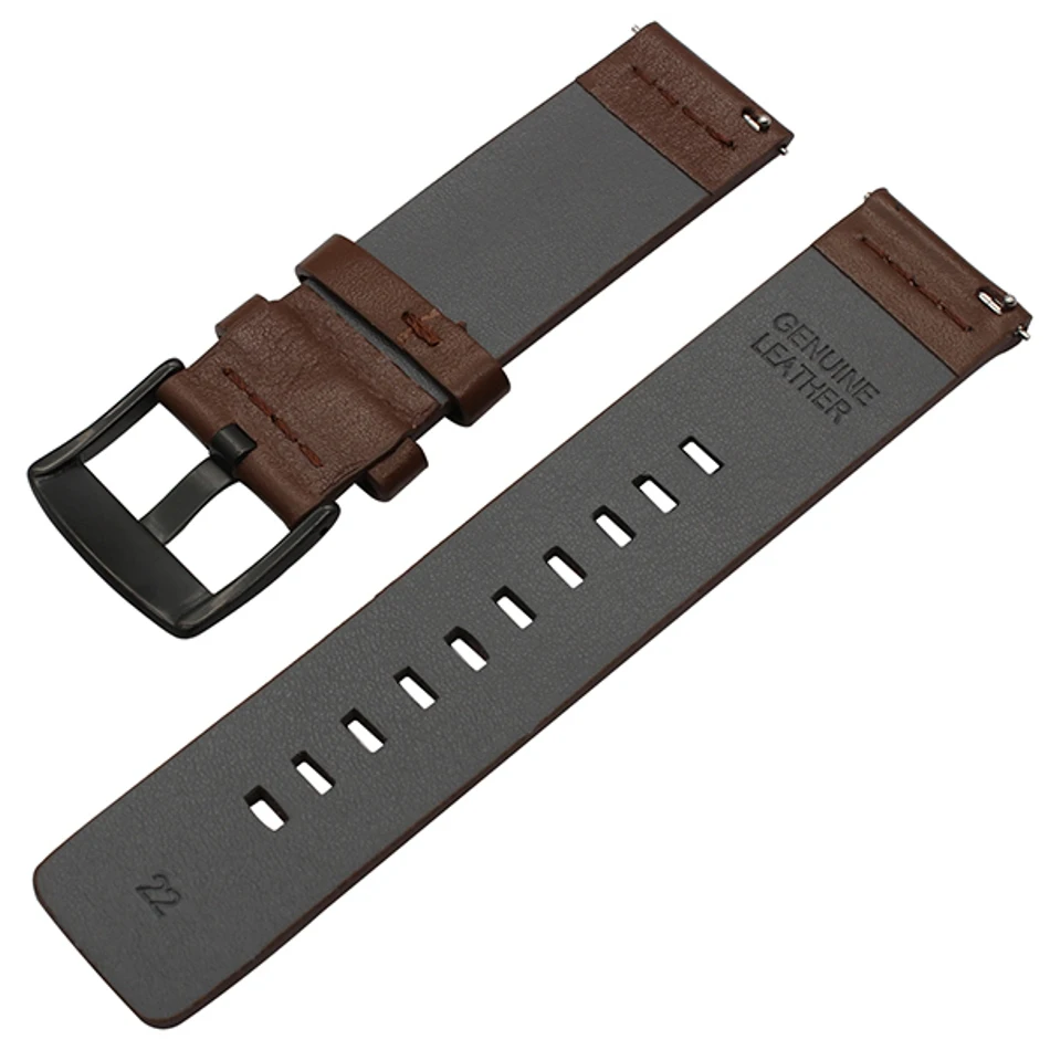 Ремешок из натуральной кожи для Xiaomi Huami Amazfit ремешок Bip Quick Release ticwatch2, moto 360 2nd часы ремешок 20 мм 22 мм