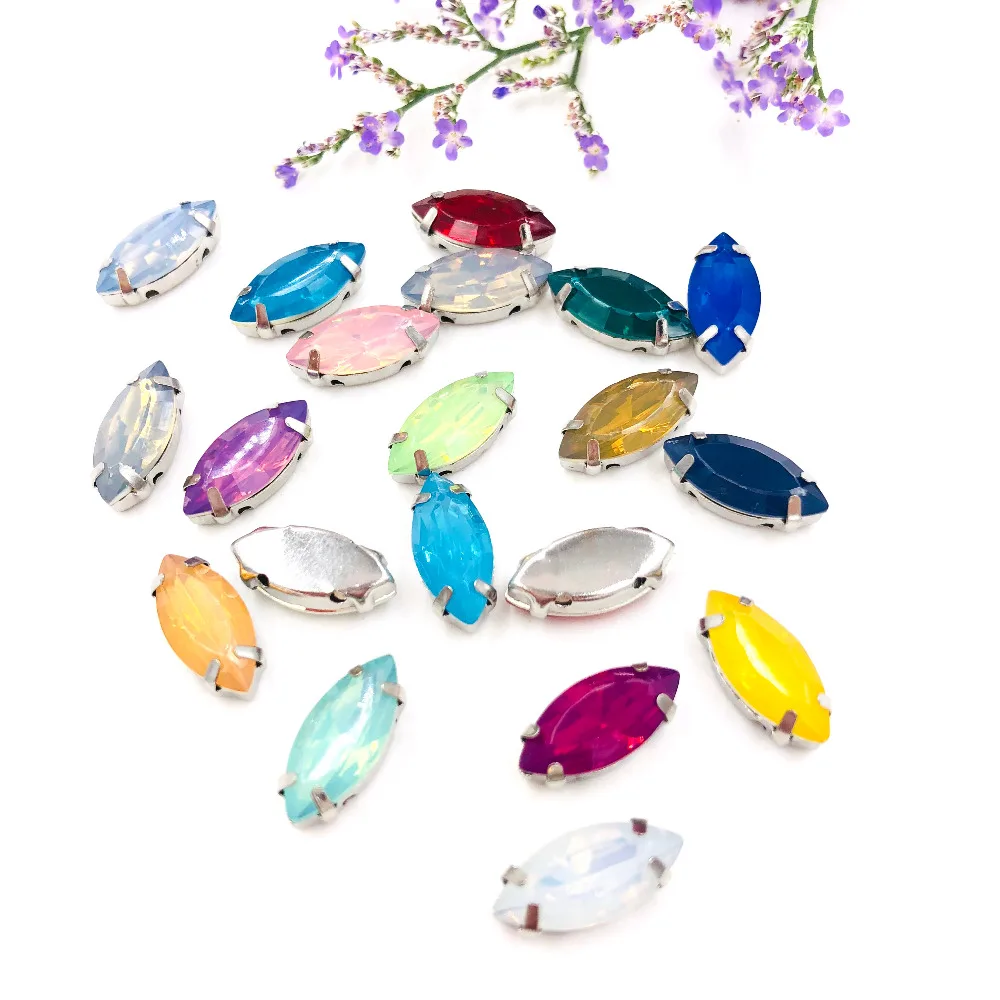 Горячая Распродажа матовый синий опал лошадиный глаз пришивные стразы с плоской