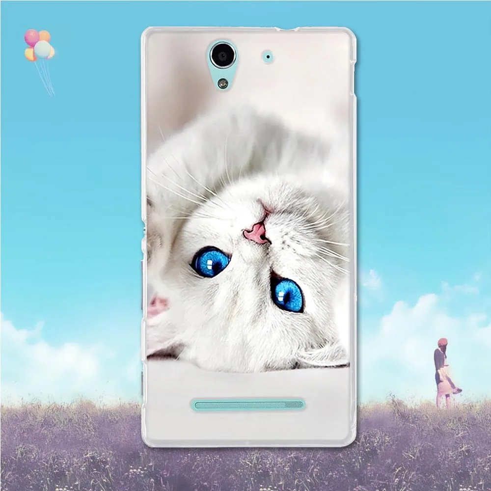 Чехол для Sony Xperia C3 D2502 D2533 S55U милый 3D чехол из мягкого силикона ТПУ C 3 / D 2533 2502 чехлы