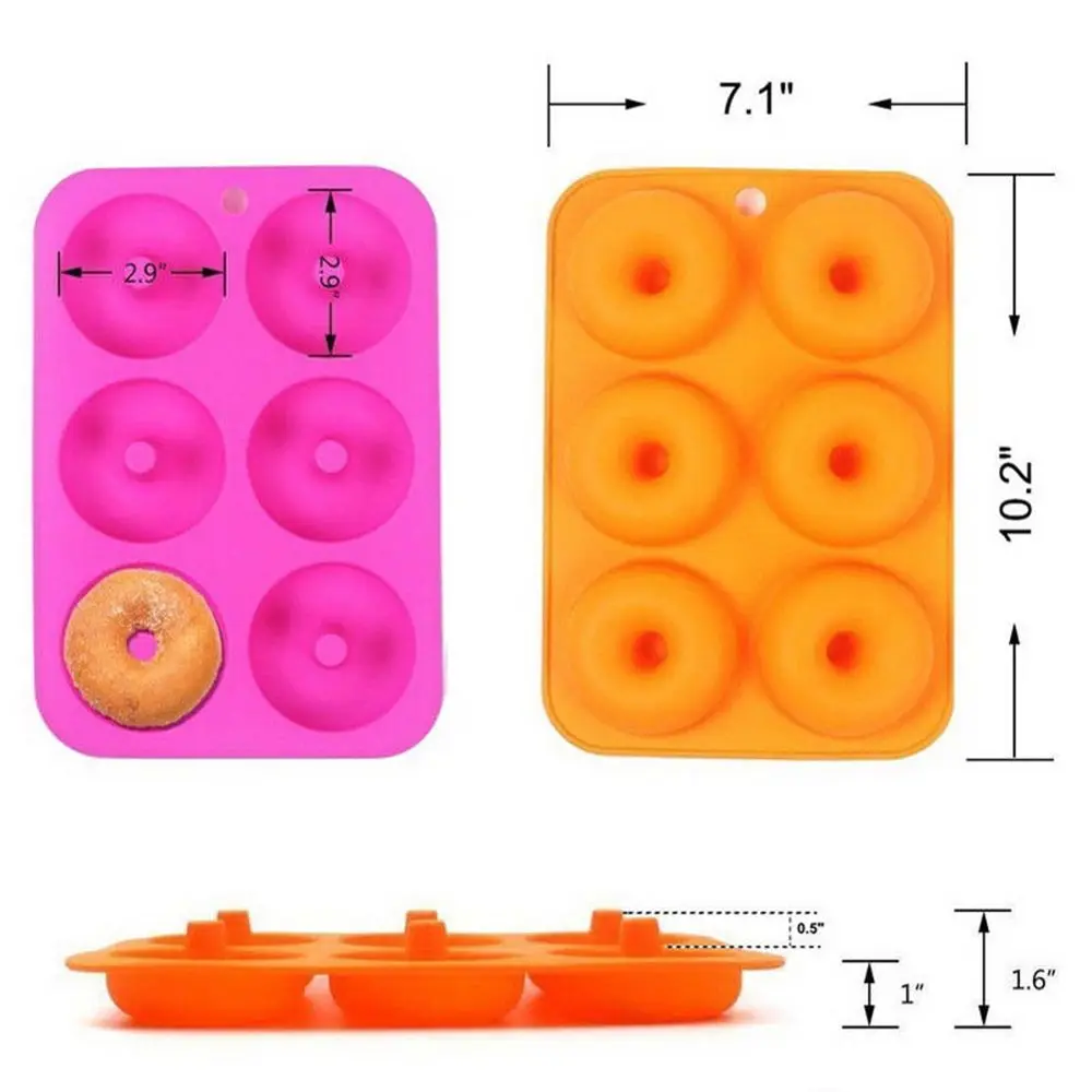 6 пончики круглой формы силиконовая форма для десертов шоколадный бисквит торт