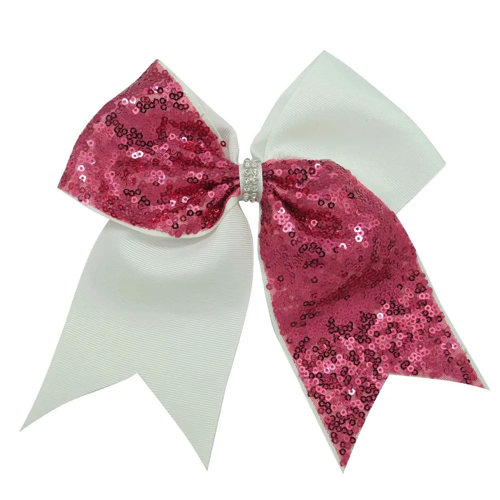 12 шт./лот 7 дюймов одноцветные банты с блестками зажимом Аллигатор для девочек