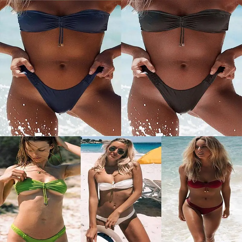Сексуальный комплект бикини с высокой талией 2019 новейшая повязка пуш ап эффектом