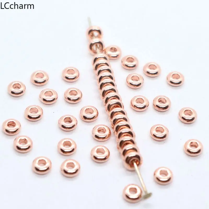 160 шт Металл розовое золото Гладкий сползающий Шарм свободные разделительные