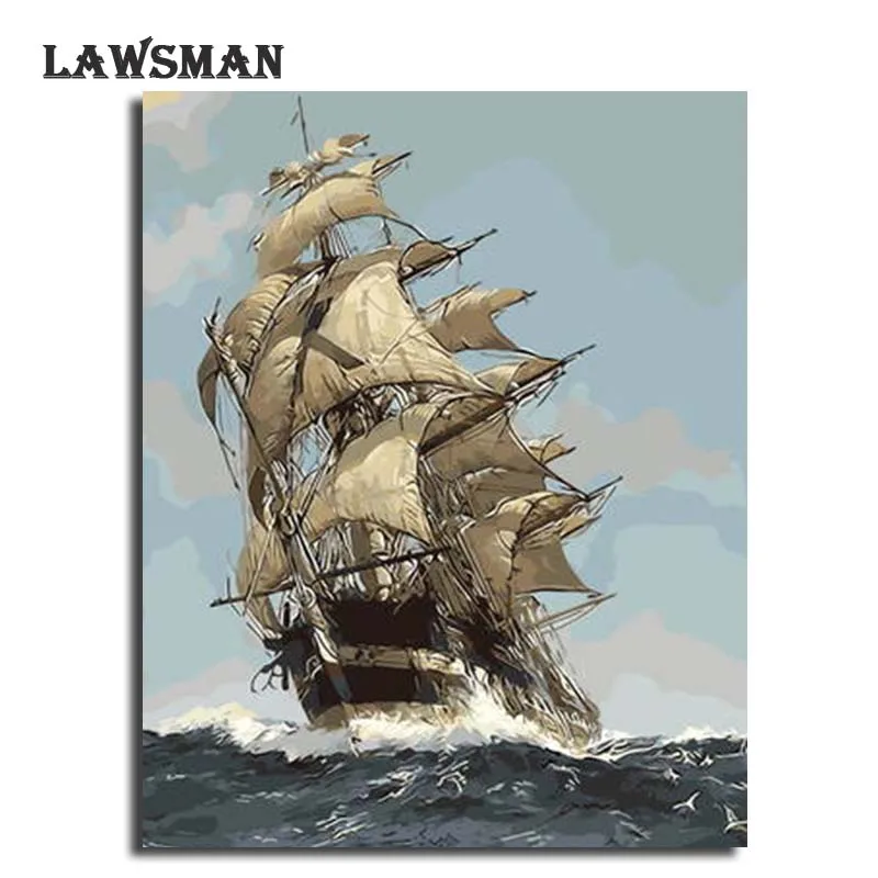 LAWSMAN framelsee diy картина маслом по номеру расписанную холст для живописи Главная