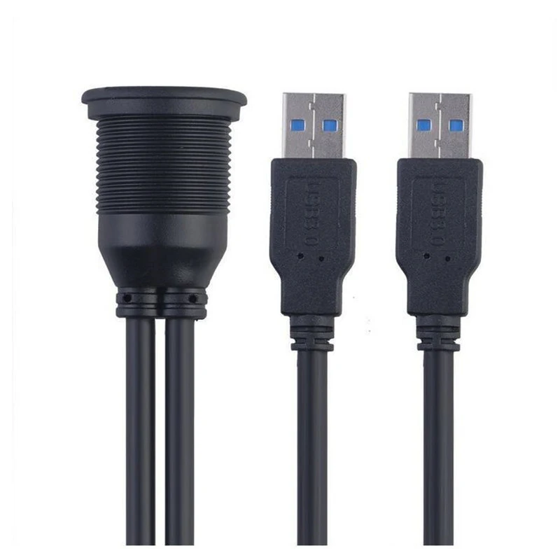 Удлинительный кабель с 2 портами и двумя USB 3 0 утопленным креплением для