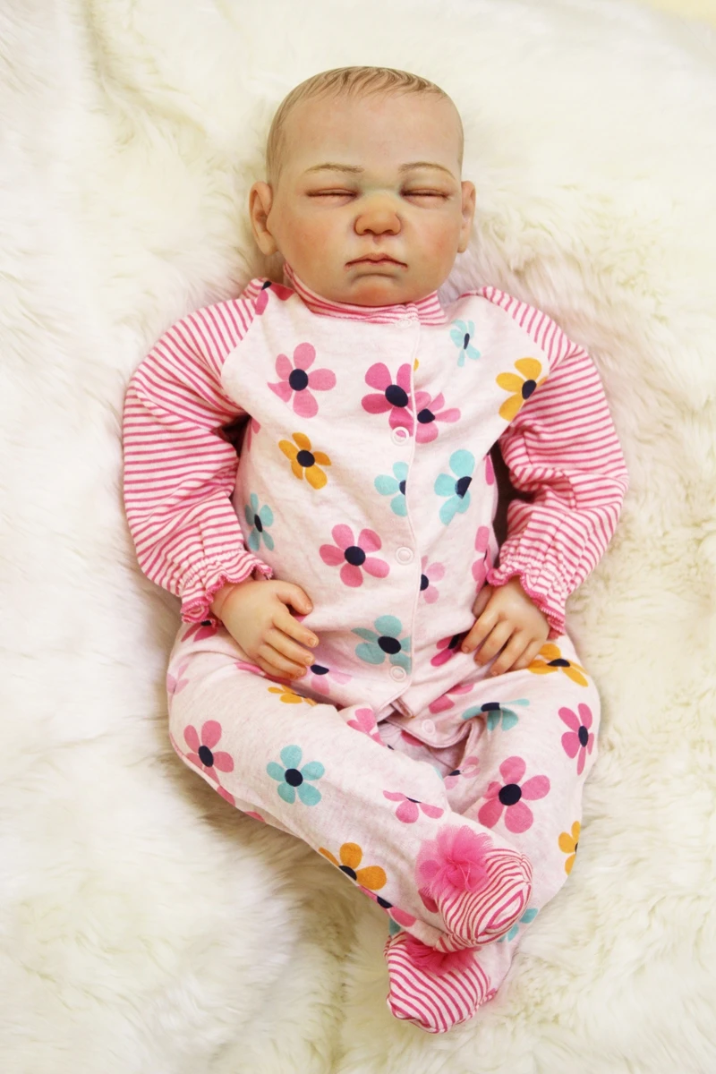 Реалистичные куклы Новорожденные 20 дюймов тканевое тело силиконовые для