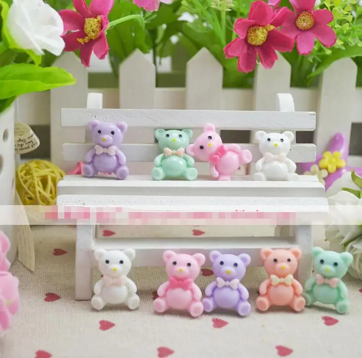 Mix Цвет милый медведь смолы кабошоны для скрапбукинга Украшение самостоятельное