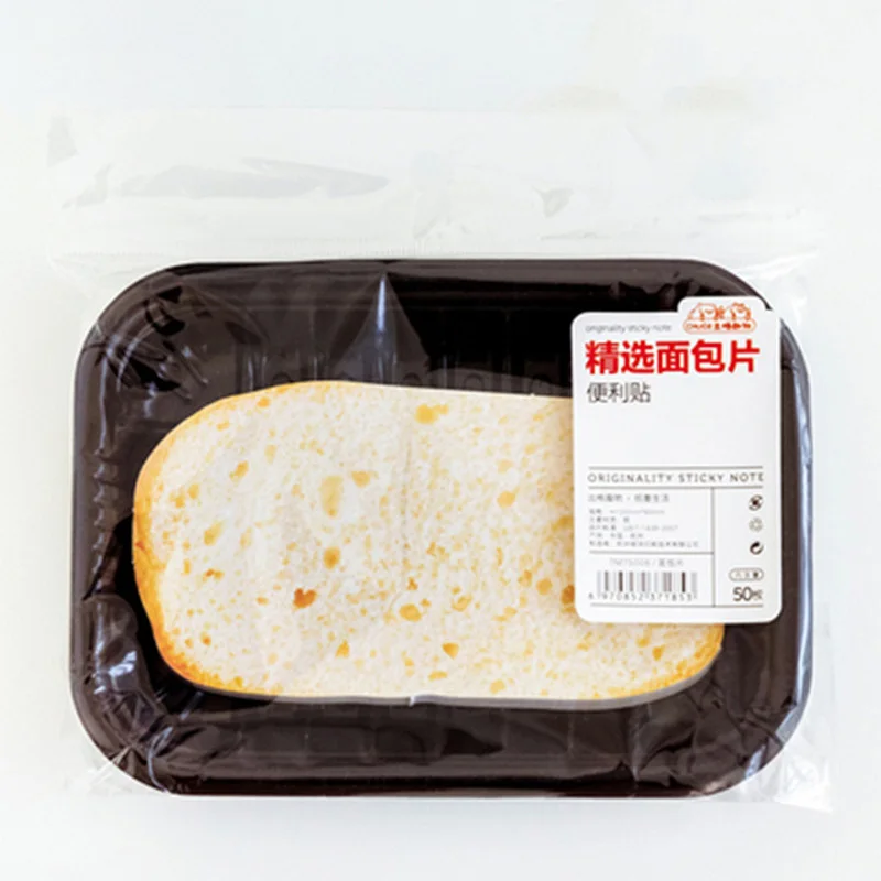 Bread slice 1 шт. забавные Липкие заметки, креативный блокнот для барбекю, самоклеющиеся блокноты для заметок, закладка для заметок, школьные канцелярские принадлежности - Цвет: Bread slice