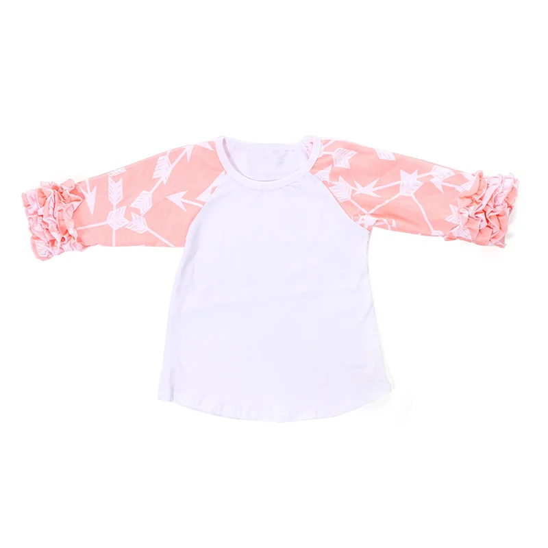 Kaiya Angel Boutique/детская одежда Детские топы с оборками и рюшами для девочек футболки