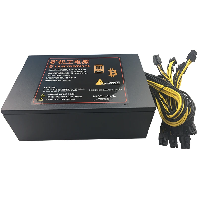 T.F.SKYWINDINTL 1600W Eth Coin Apw3 12 * 6PIN PSU Ethereum Coin для источника питания 1600W Ethereum Mining Antminer D3 S7 Bitcoin