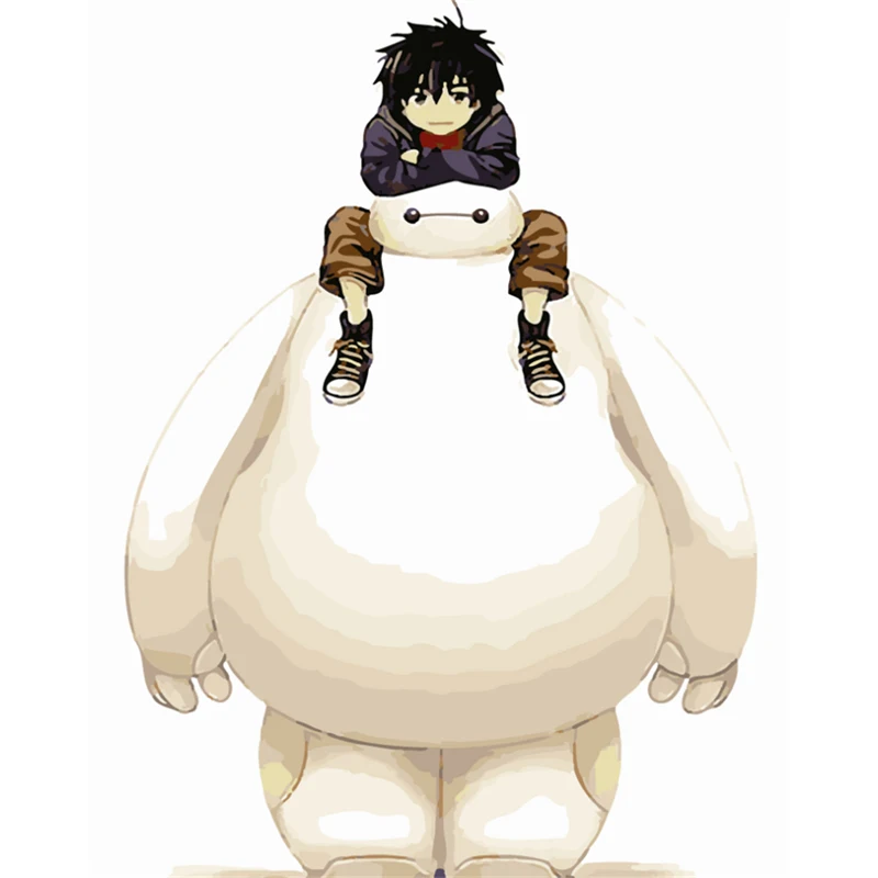 Big Hero 6 бескаркасные картины DIY картина маслом по номерам ручная роспись Настенная