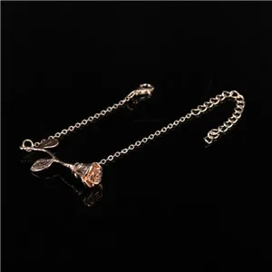 rose gold Модный браслет из фильма «Красавица зверь», розовый цветок, женский браслет в стиле бохо для влюбленных, браслет на цепочке, подарок на день Святого Валентина - Окраска металла: rose gold