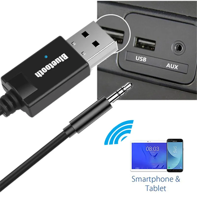 Мини 3 5 мм разъем AUX Bluetooth приемник автомобильный комплект аудио MP3 музыка USB