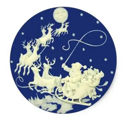 

1.5inch Santa Claus Christmas Vintage Postcard Art Classic Round Sticker