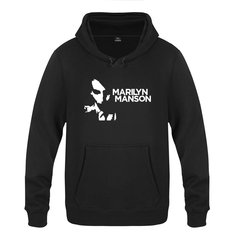 

Marilyn Manson Rock Music Band Sweatshirts Men 2018 Mens Hooded Fleece Pullover Hoodies